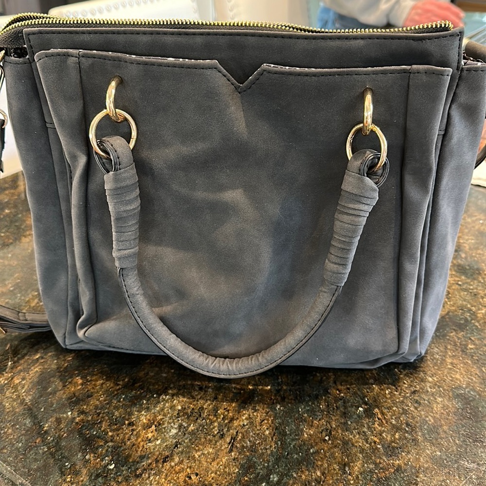 Black Suede Like material Purse